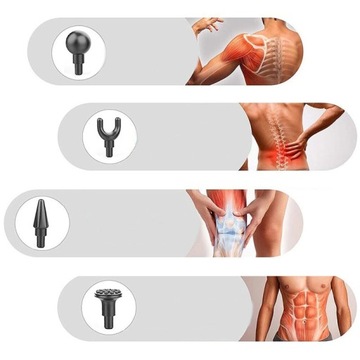 МАССАЖЕР МАССАЖНЫЙ ПИСТОЛЕТ 4 СВЕТОДИОДНЫХ НАКОНЕЧНИКА 32 РЕЖИМА