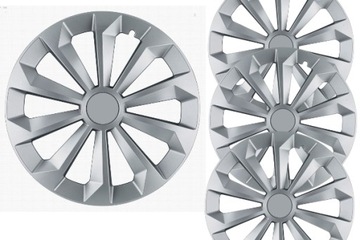 KOŁPAKI 15'' KOMPLET, EMBLEMATY, SREBRNE