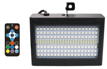 ЦВЕТНОЙ СТРОБЕСКОП 6 ЦВЕТОВ МОЩНЫЙ DISCO 204 LED SMD RGB ДИСТАНЦИОННЫЙ ДИСТАНЦИОННЫЙ