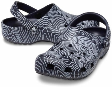 Męskie Buty Chodaki Klapki Crocs Classic Topographic 208263 Clog 45-46