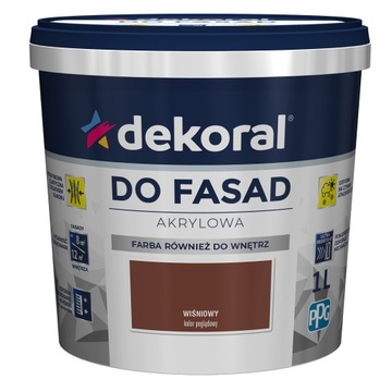 Dekoral do fasad Farba fasadowa zewnętrzna wiśniowy 5L
