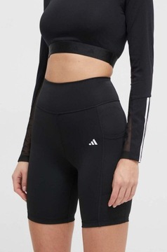 Adidas Spodenki Sportowe Treningowe Czarne Wysoki Stan Małe Logo IQ2686 r.M