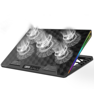 ОХЛАЖДАЮЩАЯ ПОДСТАВКА ДЛЯ НОУТБУКА 12–17 ДЮЙМОВ, РЕГУЛИРУЕМАЯ RGB-СВЕТОДИОДНАЯ СВЕТОДИОДНАЯ, С USB