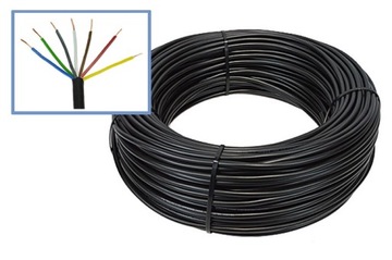 Przewód elektryczny do przyczepki przyczepy lawety naczepy 7-żyłowy 6x0,6+1
