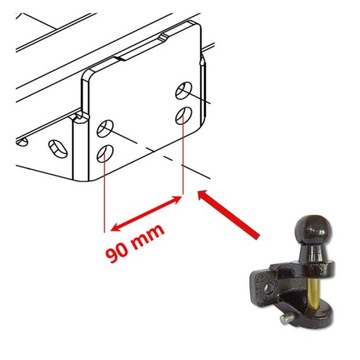Шаровой крюк с проушиной, кованый 90 мм для Ford Tourneo Connect 02-13