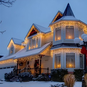 ДЛИННЫЕ НАРУЖНЫЕ ЛАМПЫ 19 M ICILS 500 СВЕТОДИОДНЫЕ РОЖДЕСТВЕНСКИЕ ОГНИ IP44 ПОСТОЯННЫЕ