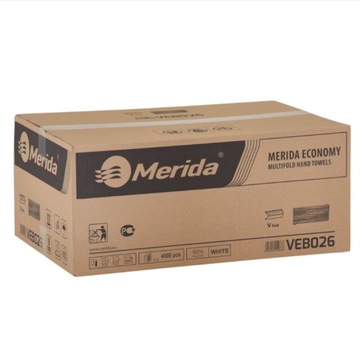 MERIDA RĘCZNIKI PAPIEROWE ZZ BIAŁE 4000 SZT VEB026