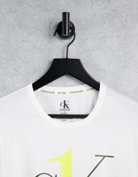 CALVIN KLEIN TSHIRT MĘSKI BIAŁY Z NADRUKIEM L 1MWC