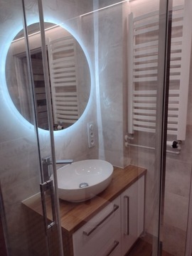 КРУГЛОЕ ЗЕРКАЛО Fi 80 см ВЫКЛЮЧАТЕЛЬ СО СВЕТОДИОДНОЙ ПОДСВЕТКОЙ