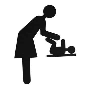 Znak na drzwi Baby Change Oznakowanie na drzwiach ze stali nierdzewnej
