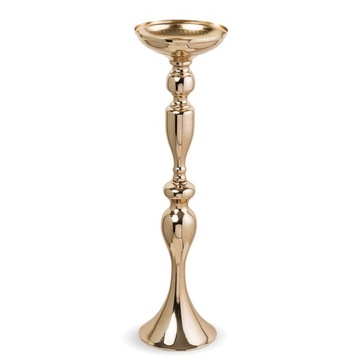 ŚWIECZNIK METALOWY ZŁOTY 50cm NA 1 ŚWIECĘ GLAMOUR