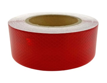 СВЕТООТРАЖАЮЩАЯ САМОКЛЕЙКАЯ ЛЕНТА 25М КРАСНАЯ ПРОЧНАЯ