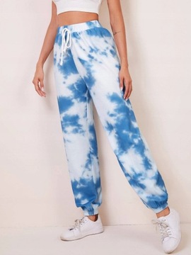 Spodnie dresowe tie dye z wysokim stanem XS 34