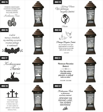 ZNICZ LAMPION dedykacja GRAWEREM rocznica śmierci