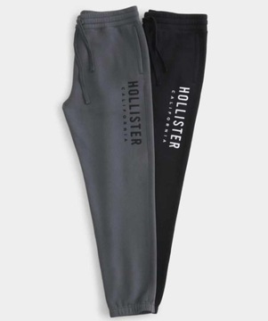 Hollister spodnie dresowe męskie Jogger Skinny 2-pack szare/czarne rozmiarM