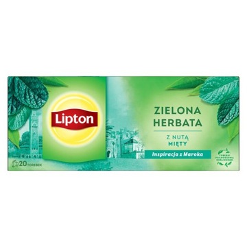 Herbata zielona Lipton z nutą mięty 20 torebek 26 g