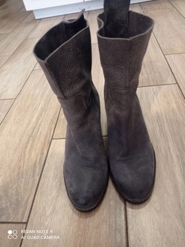 SHABBIES NUBUCK GREY ANKLE BOOTS 41