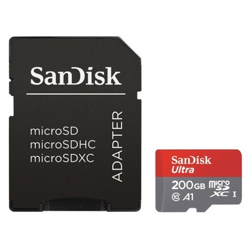 SANDISK 200 ГБ micro SDXC UHS-I A1 ULTRA 100 МБ+SD