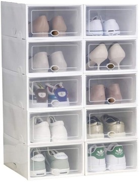 10 x PUDEŁKO POJEMNIK ORGANIZER NA BUTY Z KLAPĄ