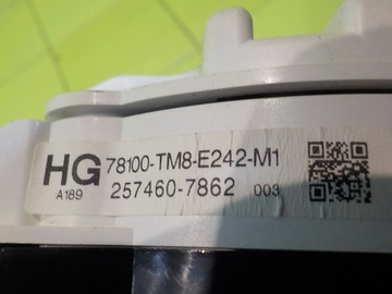 HONDA INSIGHT II 10R HB 5D PŘÍSTROJOVÁ DESKA BUDÍKY 78100-TM8-E242-M1 257460-7862