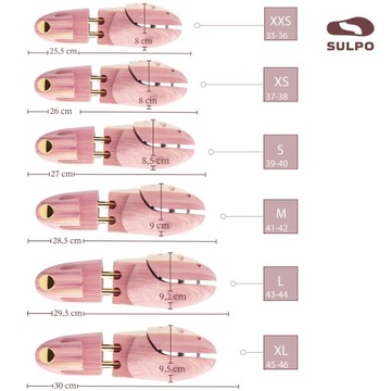 Prawidła cedrowe do rozciągania obuwia drewniana łyżka do butów rozm. 41-42