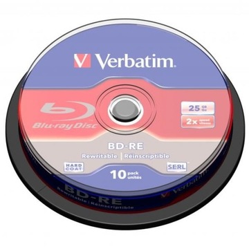 Płyty Verbatim BD-RE Single Layer ScratchGuard Plus 25GB cake box 10szt