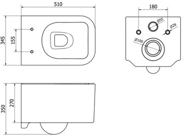 СИДЕНЬЕ ДЛЯ УНИТАЗА MEXEN ELIS БЕЗОБОДКОЕ DUROPLAST SLIM