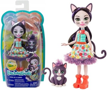 ENCHANTIMALS LALKA ZE ZWIERZĄTKIEM KOT GJX40