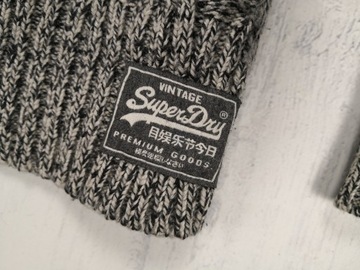 SUPERDRY JACOB KNIT MĘSKI SWETER L DZIANINOWY WEŁNIANY WARKOCZ