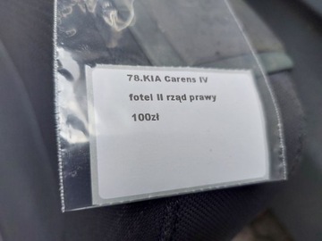 KIA CARENS 4 IV SEDADLO 2 II ŘADA PRAVÝ ZADNÍ
