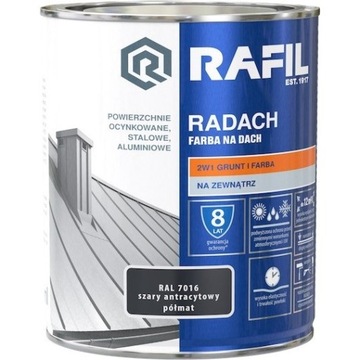 RADACH FARBA NA DACH ANTRACYT 7016 PÓŁMAT 5L