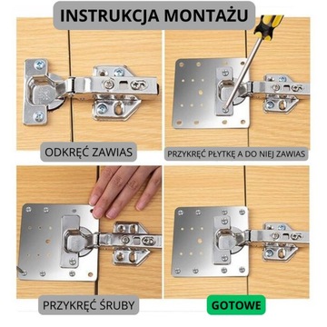 2 x ZESTAW DO NAPRAWY WYRWANYCH ZAWIASÓW MEBLOWYCH