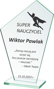 DZIEŃ NAUCZYCIELA STATUETKA NA PREZENT GRAWER