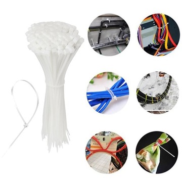 25x КАБЕЛЬНЫЕ СВЯЗКИ НАКОНЕЧНИКИ НА МОЛНИИ ПРОЧНЫЕ КАБЕЛЬНЫЕ СВЯЗКИ 4,8x200