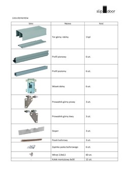 Комплект фурнитуры PRIME для 3-х раздвижных дверей - JO