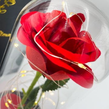 ВЕЧНАЯ РОЗА В СТЕКЛЕ, СВЕТЯЩИЕСЯ СВЕТОДИОДНЫЕ ОГНИ, ПОДАРОК ​​НА ЖЕНСКИЙ ДЕНЬ