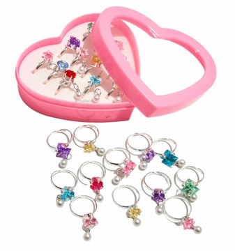 ЮВЕЛИРНЫЕ КОЛЬЦА ДЛЯ ДЕВОЧКИ набор из 12 штук