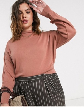 D1M017 Y06 LUŹNY GŁADKI SWETER__48