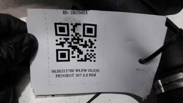 9638323780 VLOŽKA OLEJE PEUGEOT 307 2.0 HDI G