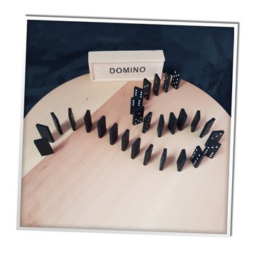 ДЕРЕВЯННЫЕ БЛОКИ ДОМИНО 28 ЭЛЕМЕНТОВ СЕМЕЙНАЯ ИГРА