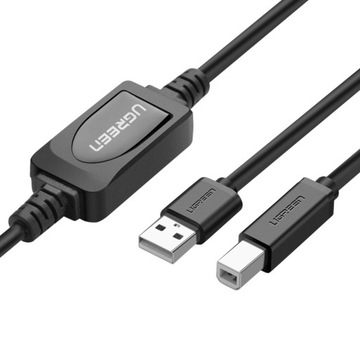 UGREEN DŁUGI KABEL USB A DO DRUKARKI USB-B 2.0 SOLIDNY PRZEWÓD 15M