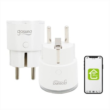 ZESTAW 2 GNIAZDKA SMART WIFI 2,4 GHz GOSUND 3680W 16A APLIKACJA TUYA