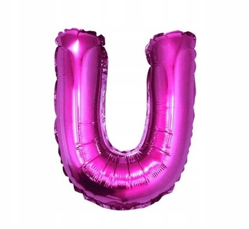 Balon foliowy Litera U, różowa, 35 cm.