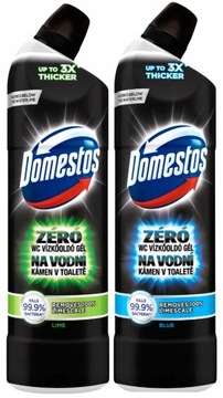 НАБОР ТУАЛЕТНЫХ ГЕЛЕЙ DOMESTOS ZERO BLUE LIME, 2 x 750 мл