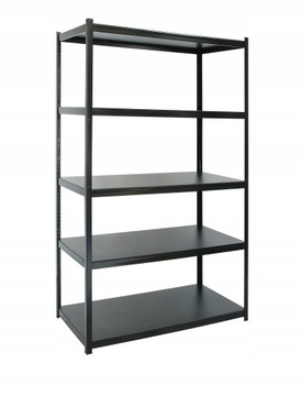 Regał magazynowy PIKA czarny 5 półek 180x100x30