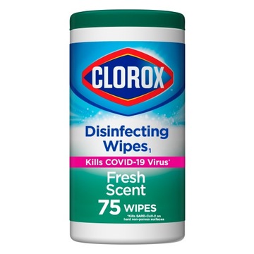 ŚCIERECZKI ANTYWIRUSOWE CLOROX FRESH 75 SZT. z USA