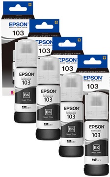 4x oryginalny czarny tusz Epson 103 zestaw tuszy czarne tusze oryginalne ET