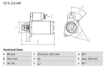 STARTÉR 0 986 025 120 BOSCH PORSCHE PANAMERA I