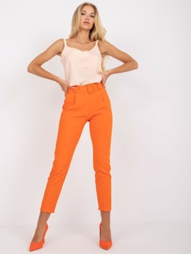 Spodnie garniturowe z paskiem pomarańczowe L