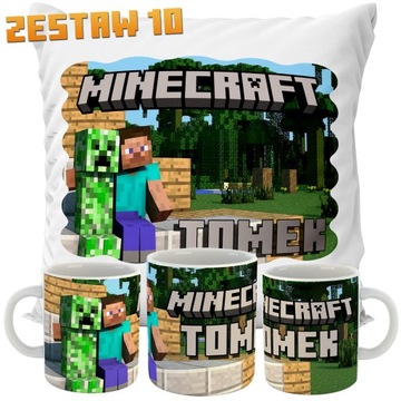 ПОДАРОЧНАЯ ПОДУШКА + НАБОР КРУЖКИ MINECRAFT NAME